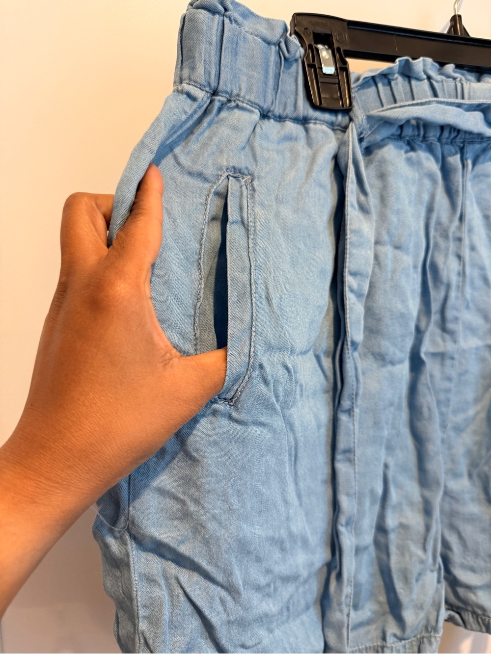 Harper Light Blue High Waist Women’s Shorts - Picture 2 of 5